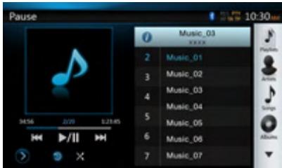 CLARION NX501E - iPod audio mode screen - 2