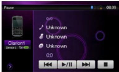 CLARION NX501E - Selecting the Bluetooth Audio mode - 1