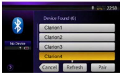 CLARION NX501E - Register your cellular phone (Pairing) - 4