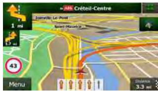 CLARION NX501E - Lane information and Signposts - 1