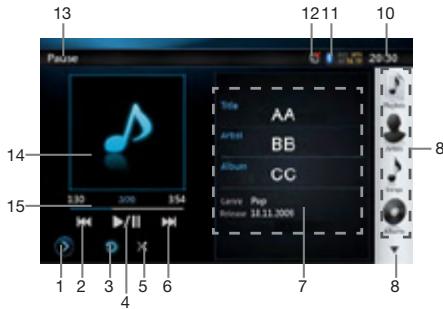 CLARION NX501E - iPod audio mode screen - 1
