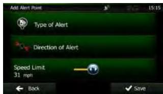 CLARION NX501E - Saving a location as an alert point - 4