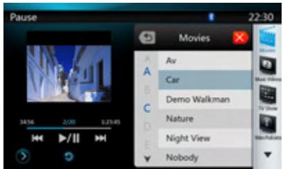 CLARION NX501E - iPod Video List mode screen - 1
