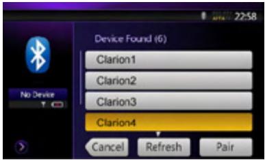 CLARION NX501E - Registering your Bluetooth audio player (Pairing) - 3