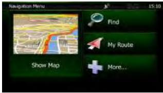 CLARION NX501E - Navigation menu - 1