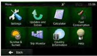 CLARION NX501E - 'More' menu - 2