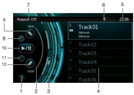 CLARION NX501E - Showing CD Player mode screen - 1
