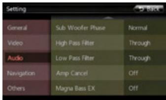 CLARION NX501E - Audio Setup Menu - 2
