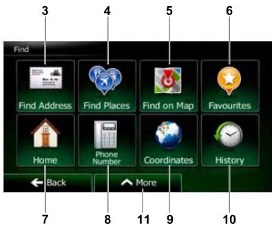 CLARION NX502E, NX 502 ETRK - Selecting the destination of a route - 3