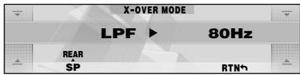 X-OVER MODE LPF ▶ 80Hz REAR SP RTN