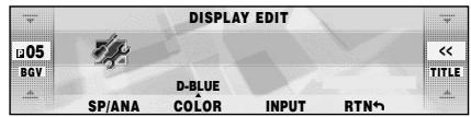 DISPLAY EDIT BQV SP/ANA D-BLUE COLOR INPUT RTN↑ << TITLE