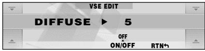 VSE EDIT DIFFUSE ▶ 5 OFF ON/OFF RTN