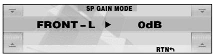 SP GAIN MODE FRONT - L ▶ 0dB RTN*