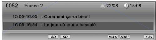 SAGEMCOM TWIN 830 HD,  TWIN830T HD - Afficher le bandeau d'information - 1