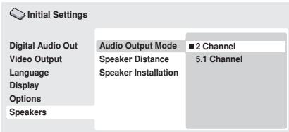 ONKYO DV-SP502E - Default setting: 2 Channel - 1