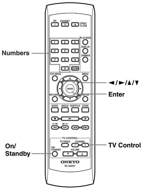 ONKYO DV-SP503E - Using the Remote controller with Other Brand's TVs (North American model only) - 1
