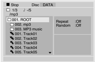 ONKYO DV-SP504 - Chargez un disque MP3, WMA ou DivX. - 1