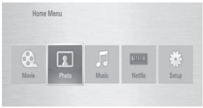 ONKYO BD-SP308 - Press HOME (↑). - 1