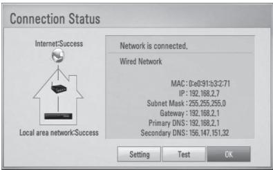 ONKYO BD-SP308 - Select "OK" and press ENTER (◎) to complete the network connection. - 1