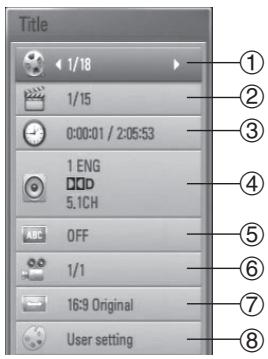 ONKYO BD-SP308 - During playback, press DISPLAY to show various playback information. - 1