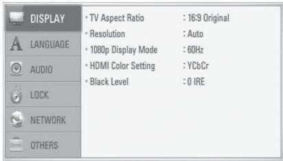 ONKYO BD-SP308 - Use ◀/▶ to select the “Setup” and press ENTER (◎). - 1
