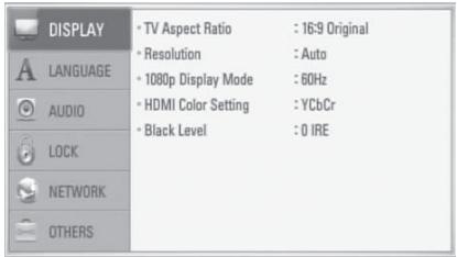 ONKYO BD-SP308 - Use ◀/▶ to select the “Setup” and press ENTER (◎). - 1