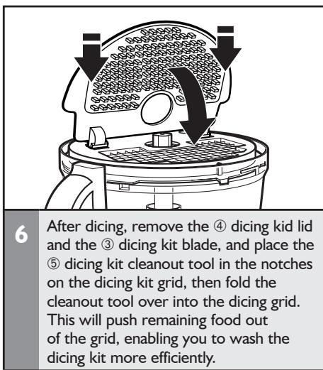 KITCHENAID 5KFP1644EER,  ARTISAN 5KFP1644EER,  ARTISAN 5KFP1644EMS - Installing/using the dicing kit - 6