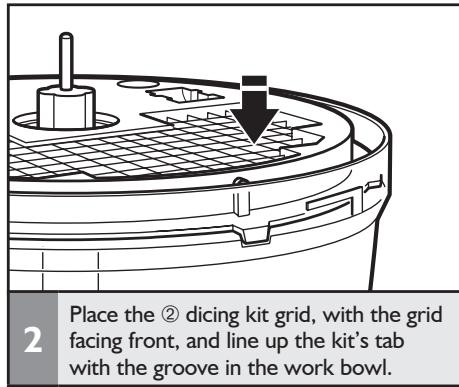 KITCHENAID 5KFP1644EER,  ARTISAN 5KFP1644EER,  ARTISAN 5KFP1644EMS - Installing/using the dicing kit - 2