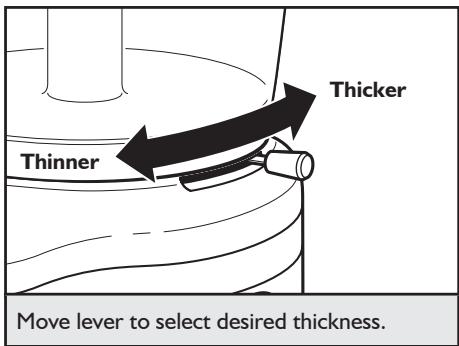 KITCHENAID 5KFP1644EER,  ARTISAN 5KFP1644EER,  ARTISAN 5KFP1644EMS - Adjusting the slicing thickness - 1