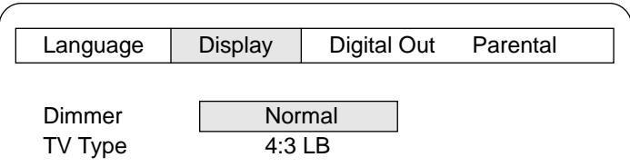 SANYO DVDSL33 - Setting Display - 1