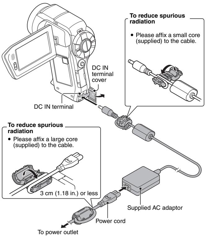 SANYO VPC-HD1000 - When using a power outlet - 1