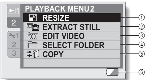 SANYO VPC-HD1000 - NORMAL Mode Playback Menu - 2