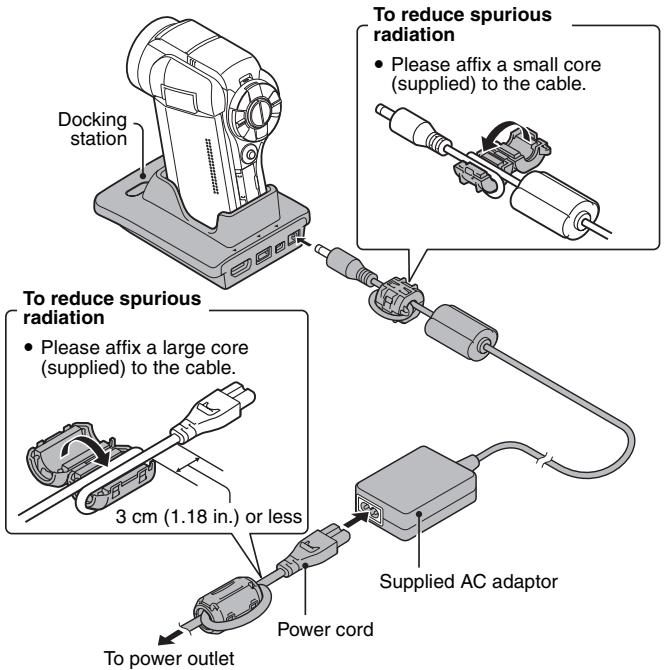 SANYO VPC-HD1000 - Connect the docking station to a power outlet. - 1