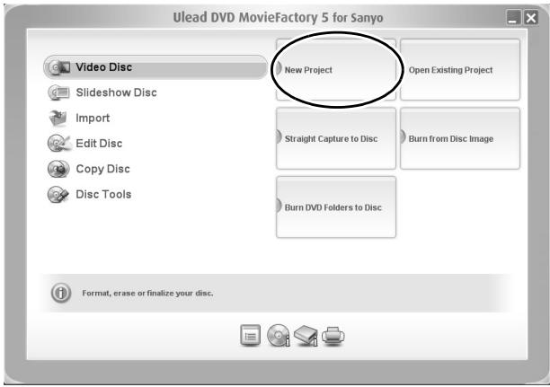 SANYO VPC-HD1000 - Click on your desktop's [Ulead DVD MovieFactory 5 Launcher] icon to run MovieFactory. - 1