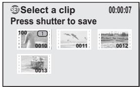 SANYO VPC-HD1000 - Move the orange frame to the video clip you wish to join, and press the SET button. - 1