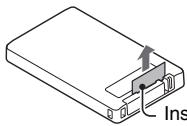 SANYO VPC-HD1000 - Pull out the battery insulating sheet. - 1