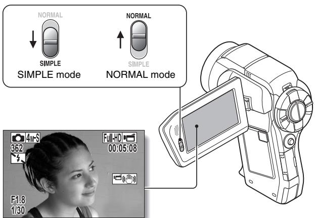 SANYO VPC-HD1000 - To select the NORMAL mode: - 1