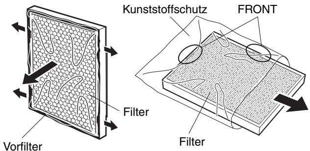 SANYO ABC-VW24A - Entfernen Sie den Vorfilter vom Filter und nehmen Sie ihn aus der Schutzpackung. - 1