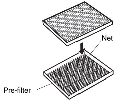 SANYO ABC-VW24A - Attach the filter to the pre-filter. - 1