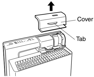 SANYO ABC-VW24A - Lift the tab on the cover and remove. - 1