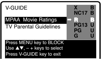 SANYO DS31820 - SETTING MPAA MOVIE RATING - 1
