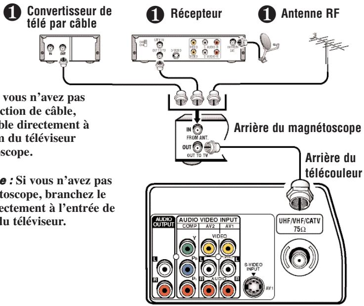 SANYO DS32224 - BRANCHEMENT DE LA CÂBLODISTRIBUTION, D'UNE ANTENNE RF, OU PARABOLIQUE AU TÉLÉVISEUR - 1