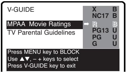 SANYO DS32224 - SETTING MPAA MOVIE RATING - 1