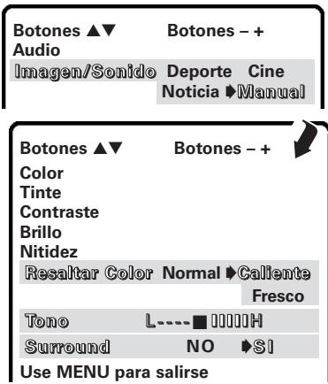 SANYO DS32224 - Para personalizar manualmente la Imagen/Sonido - 1