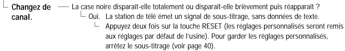 SANYO DS32920 - Une case noire apparaît à l'écran - 1