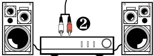 SANYO DS32920 - CONNECTING A STEREO AMPLIFIER TO AUDIO OUT JACKS - 1