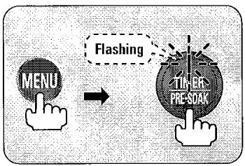 SANYO ECJ-S35K - Select MENU and press the PRE-SOAK button until PRE-SOAK icon is displayed. - 1