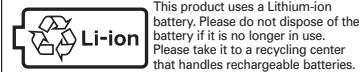 SANYO KIR-SE1S - Collection and Recycle of Lithium-ion battery (battery cannot be replaced) - 2