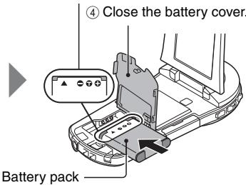 SANYO VPC-CS1P - Insert the battery pack. - 2