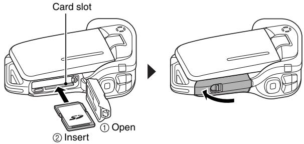 SANYO VPC-E1 - Insert the SD Memory Card. - 1